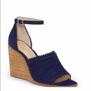 Vince Camuto Navy Wedge Sandals